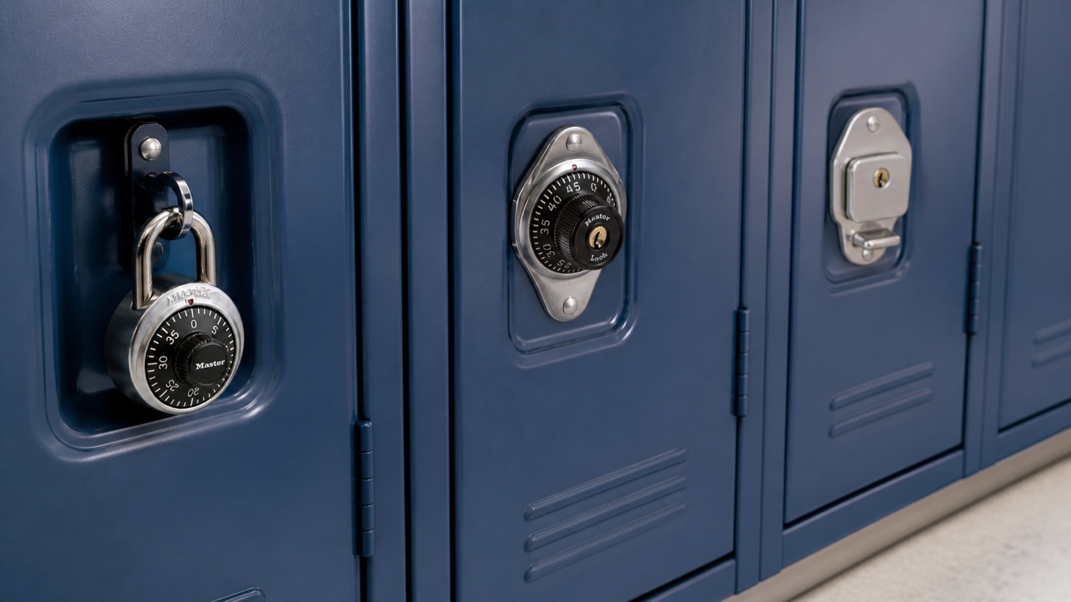 School Locker Lock Types: Portable, Built-In Combination, and Built-In Keyed